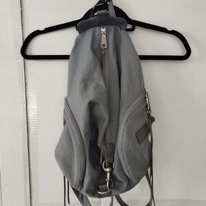 Rebecca Minkoff Julian Gray Nylon Backpack Lightweight RoomyTravel Chic Everyday